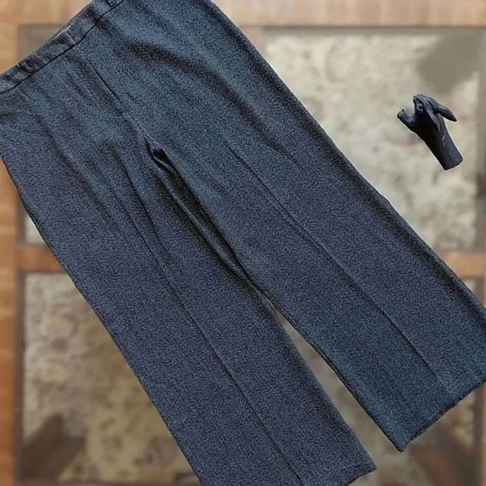 Vtg Y2K Precis charcoal grey herring bone wide leg dress pants